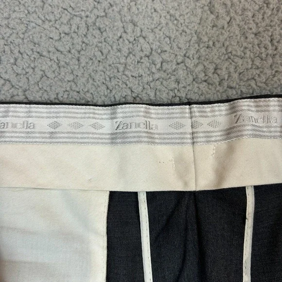 Zanella Men's Ethan 100% Lana Wool Italy Dress Pants 38 Gray Pleated Cuffed - Picture 2 of 8